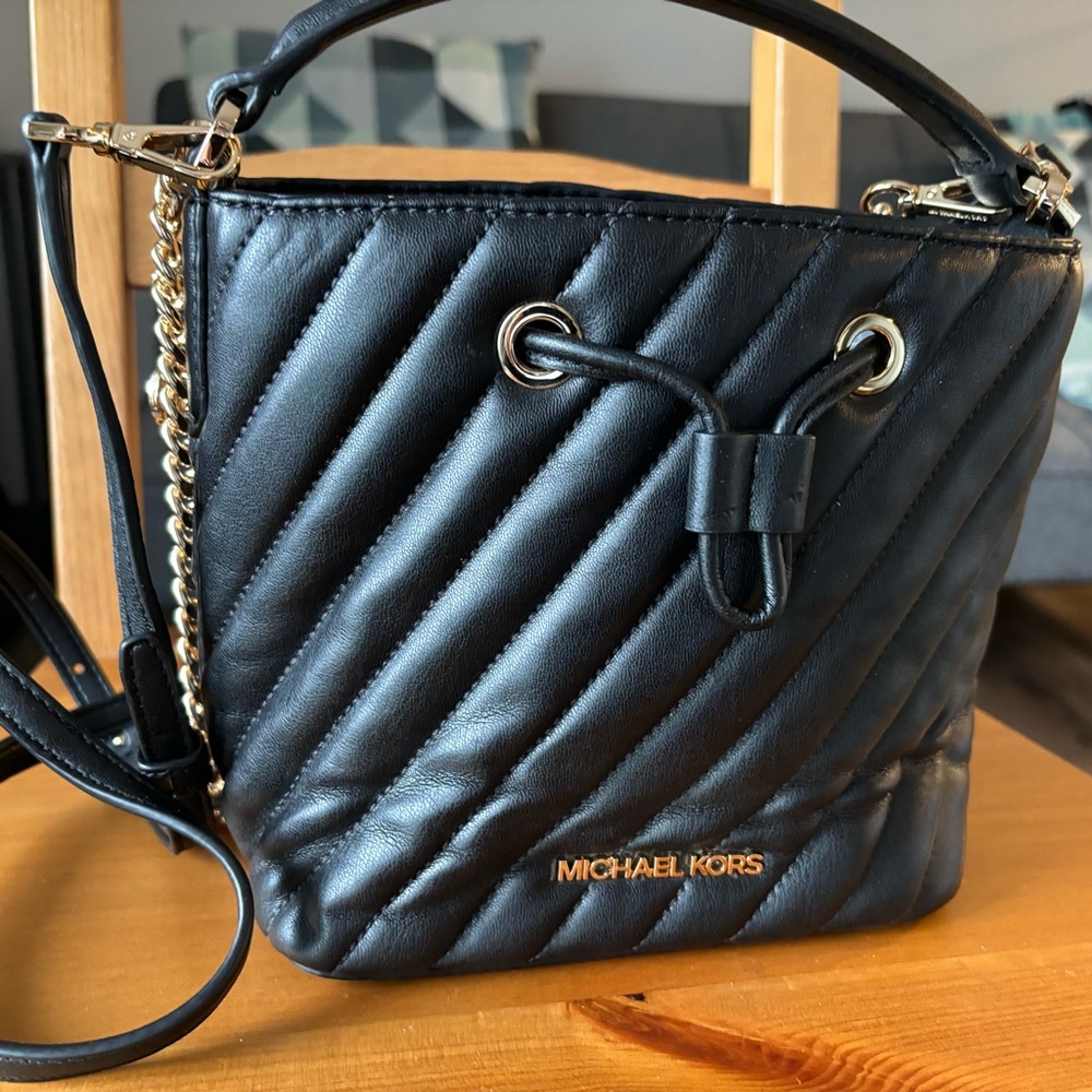 Michael Kors Black Quilted Crossbody Bag